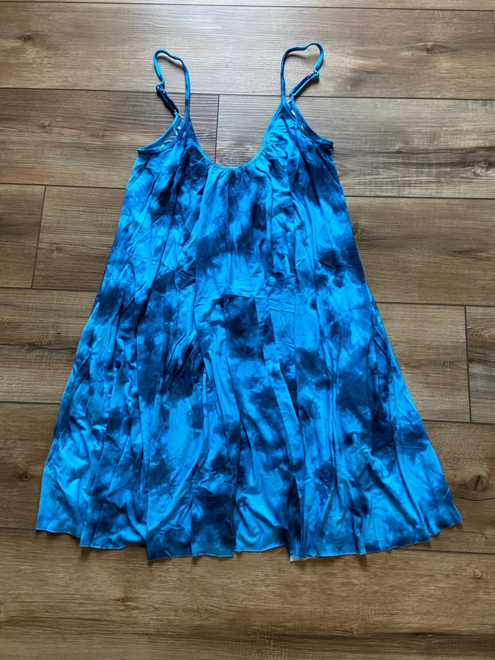 Blue Tie-Dye Women's Swim Coverup Dress